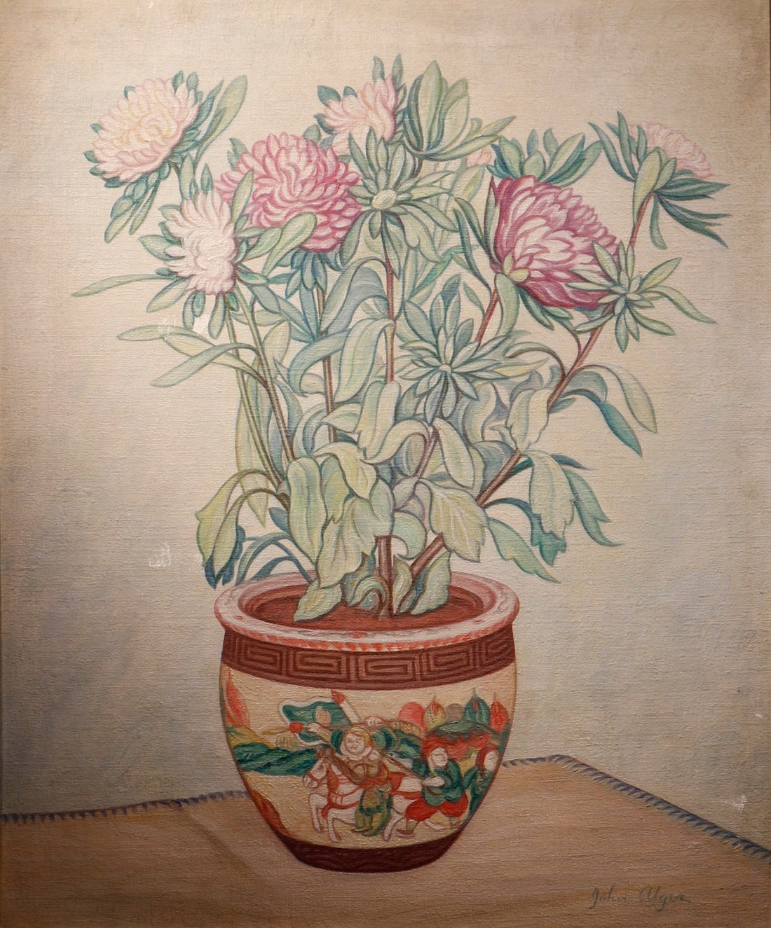 Asters in Chinese Pot by John Herbert Alger