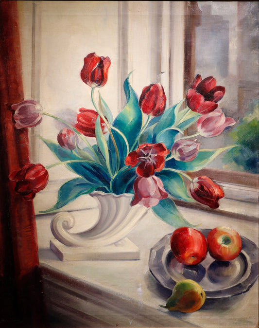 Still Life in a Window by Harold T. Bowler