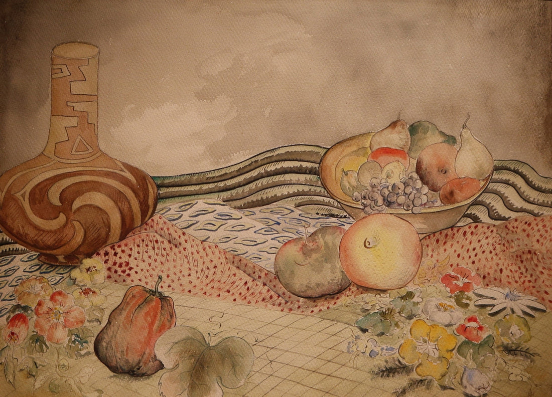 Nagai, Tomizo [Thomas] (1886-1966) "Still Life (Figured Cloth)"